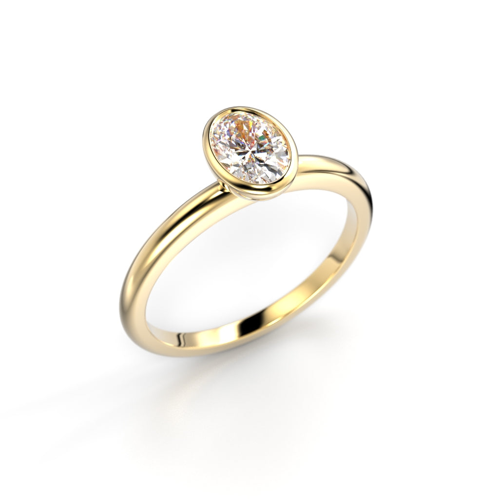 Timanttisormus Auréa Bezel Oval 0,50 ct
