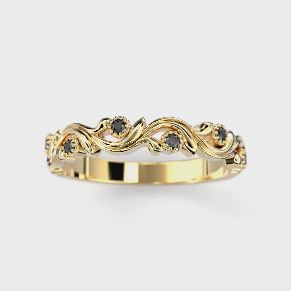 Diamantring Feeniks Siro Svart