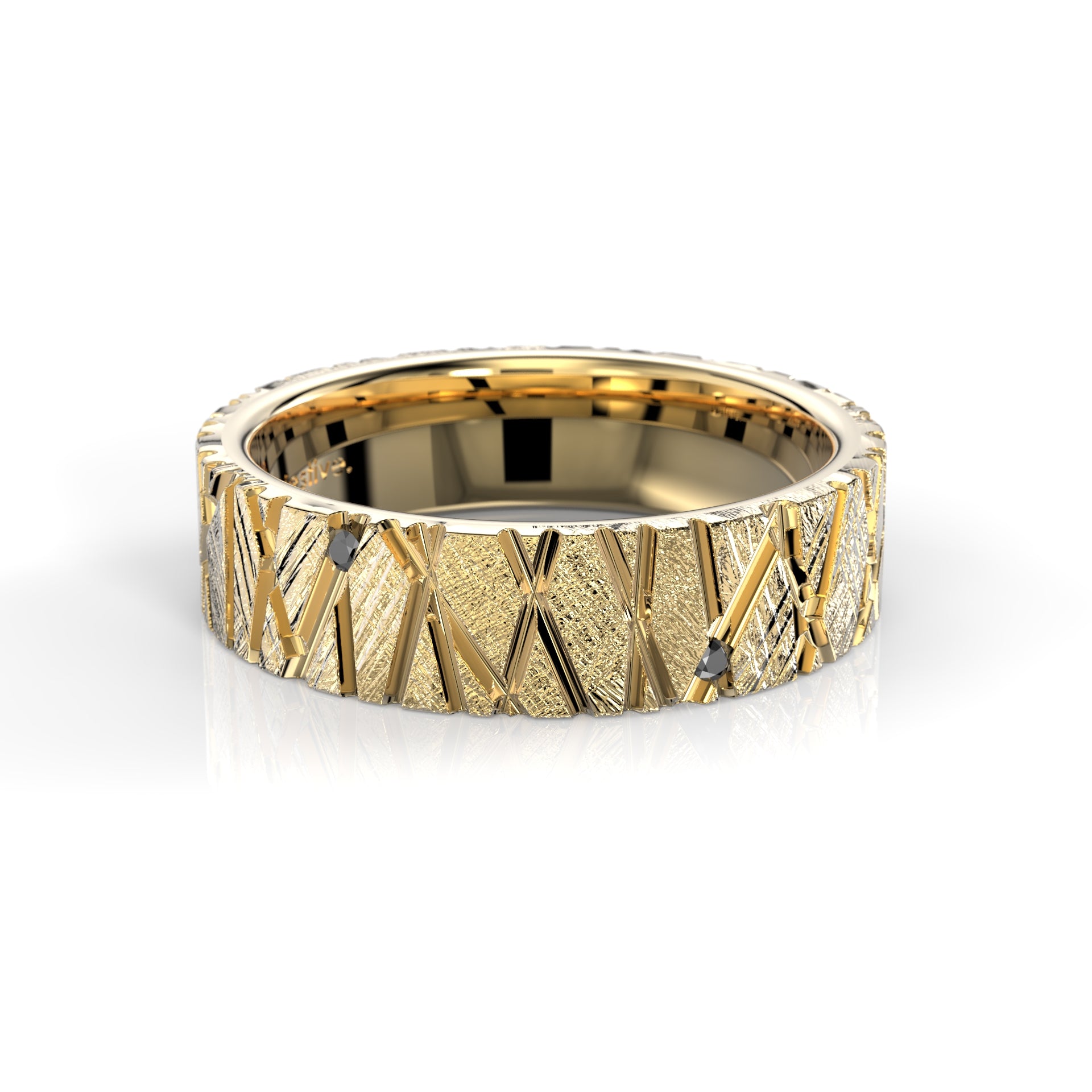 Rautapuu Black 5,5 mm/0,06 ct Festive sormus